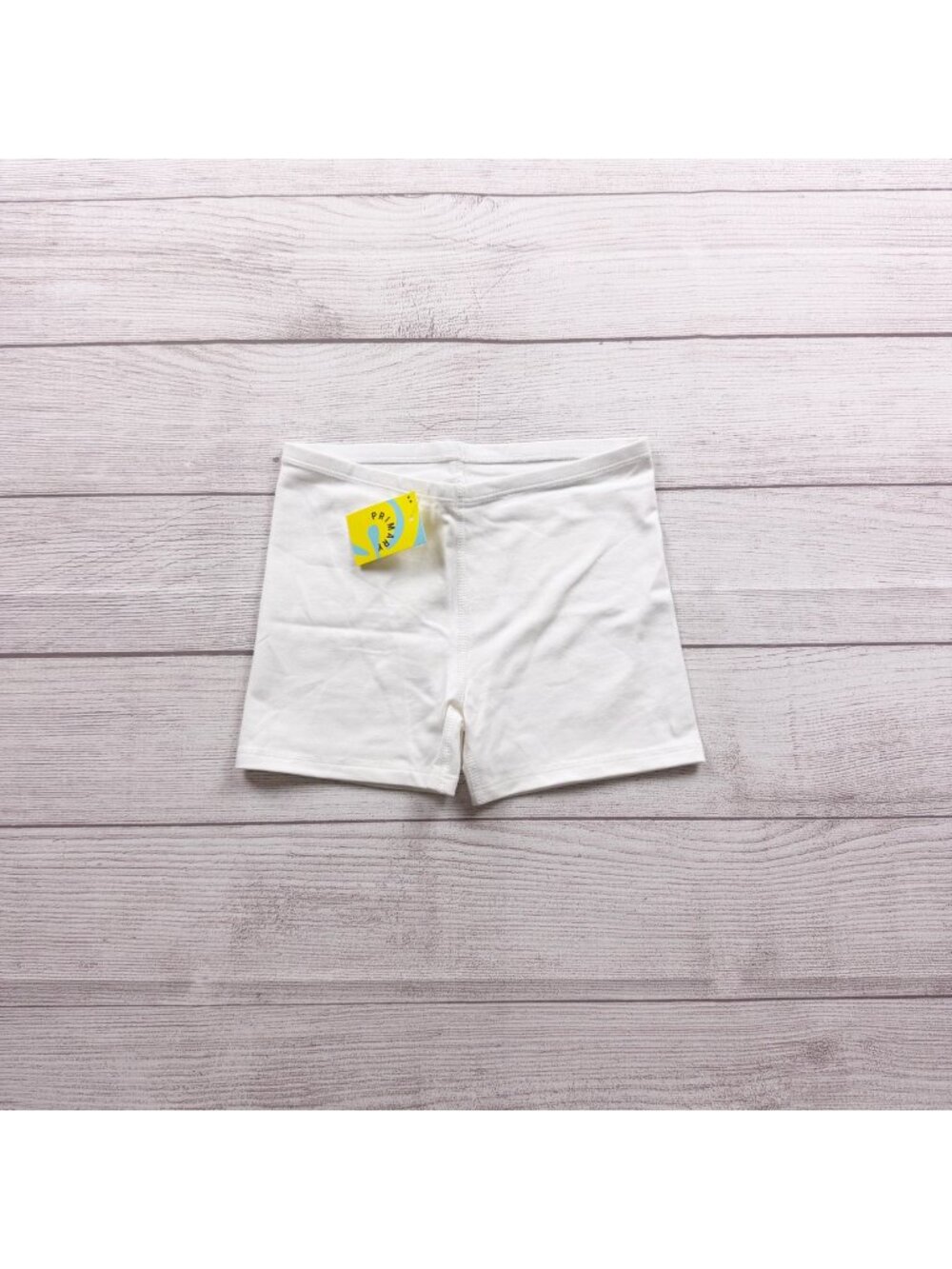 Primary Kids Solid Bike Shorts White NWT 6-7